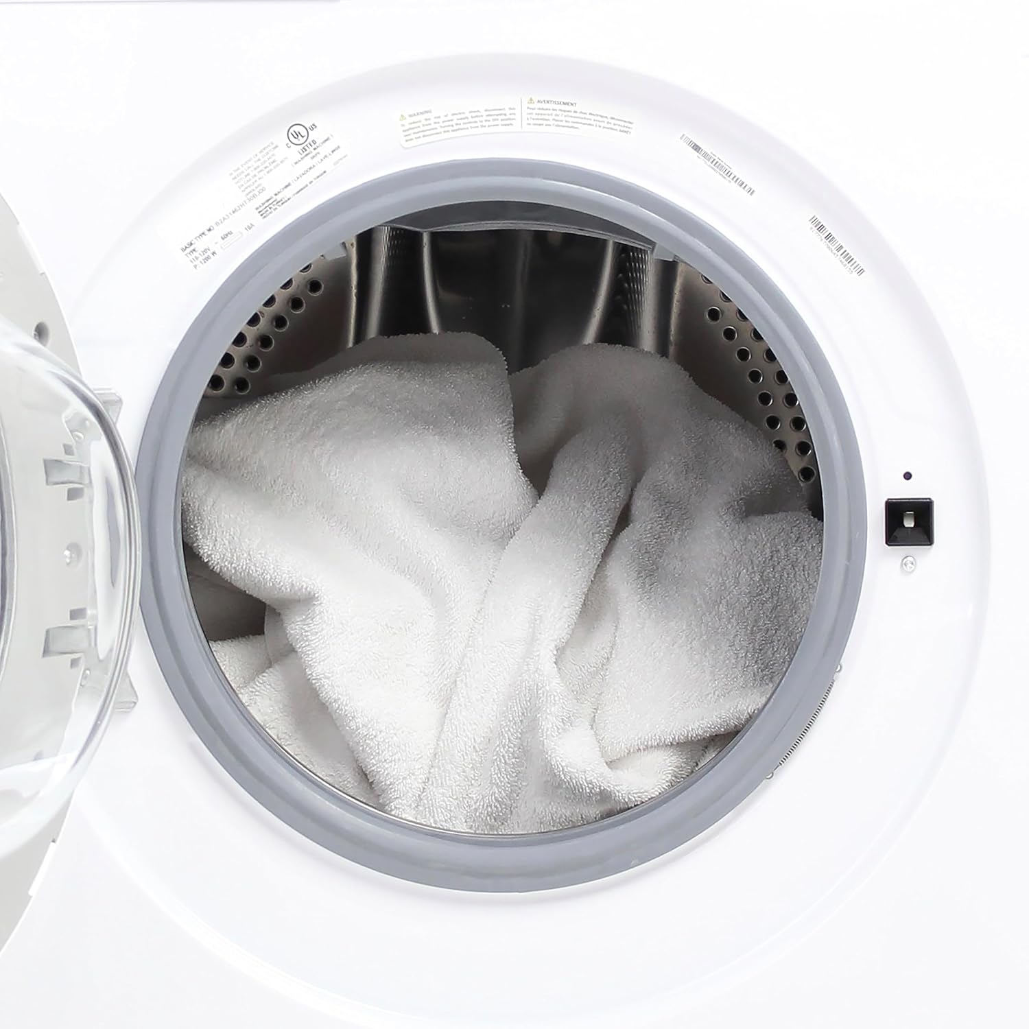 West Bend Washer Compact Front Load Washing Machine with 15 Wash Cycles, LED Display, See-Through Door, Stackable and Space-Saving Design, for Apartments, RVs, and Small Spaces, 2.2 Cu.Ft., White