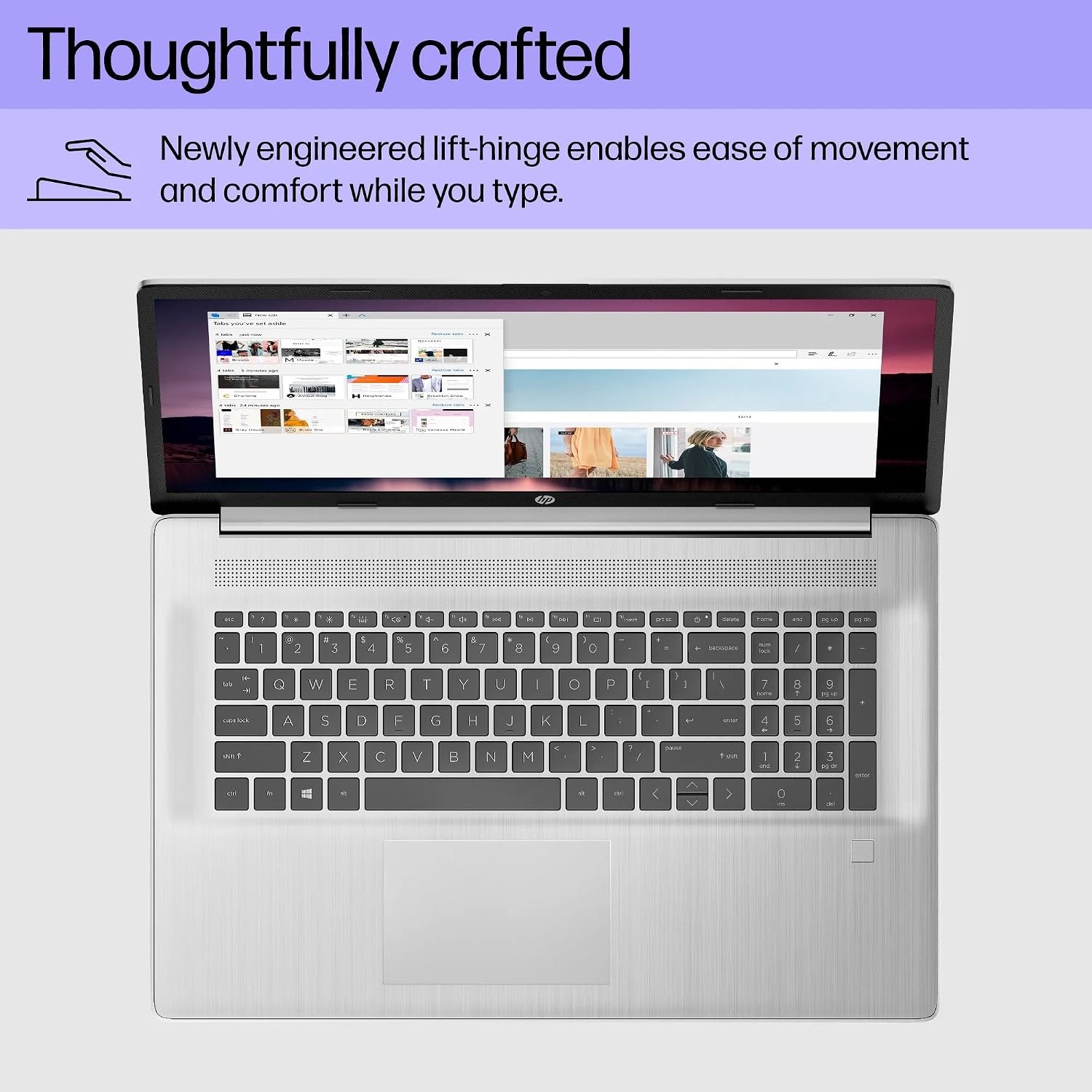 HP 17 Laptop with Free Microsoft Office 365 for Web, Intel Ultra Fast 8-Core CPU, 32GB RAM, 1TB SSD, Full HD Display, HDMI, USB-C, Wi-Fi, Bluetooth, Fingerprint Reader, Silver