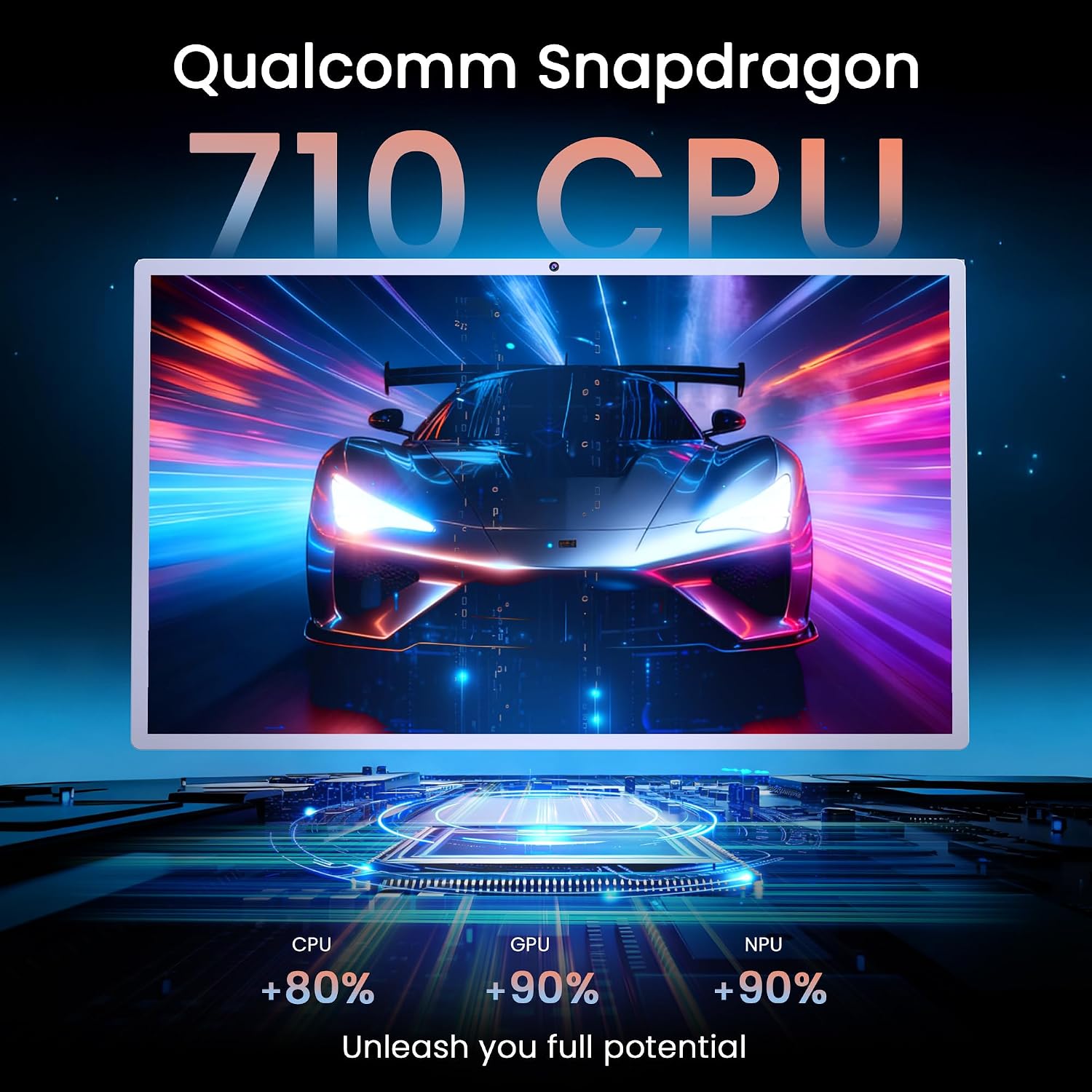 Bisprico 32 Inch UHD 4K Portable Smart TV on Wheels, Qualcomm Snapdragon 710 CPU, Built-in 8-10H Battery, 8+128GB, Android 14 OS Touch Screen Monitor, 8MP Camera, Full Swivel Rotation, Remote Control