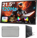 Upperizon Portable Monitor 21.5 inch FHD 110% sRGB 120Hz IPS HDR HDMI USB-C Travel Monitor for Laptop MacBook PC Surface PS5 Xbox, Large External Display with Kickstand & Speakers, VESA Compatible