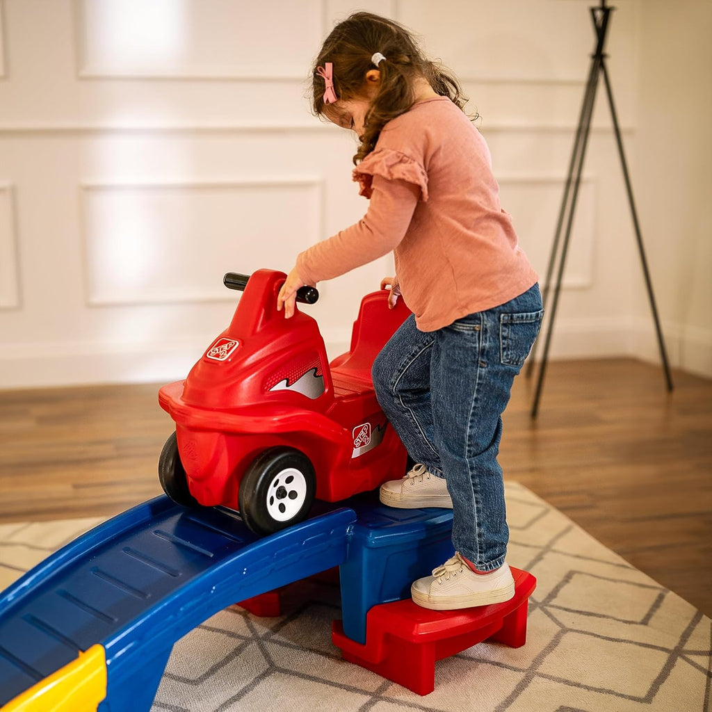 Step2 Up & Down Roller Coaster Kids Ride On Toy, Push Car, Indoor/Outdoor Playset, Made of Durable Plastic, Max Weight 50 lbs., For Toddlers 2-5 Years Old, Multicolor