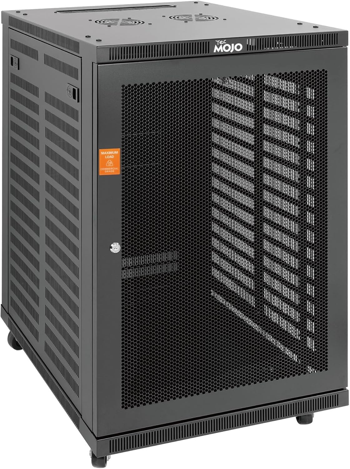 Tecmojo 18U Wall Mount Rack,18U Rack 23.6 Inch Depth,Hold Up to 176 Lbs,Server Rack with Casters,Enclosed Network Cabinet for 19 Inch Network,Server and AV Gear,Mesh Door(Elite Collection)