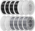 Creality Hyper PLA Filament 1.75mm, RFID 3D Printer Filament PLA for High Speed 30-600mm/s, 12kg(26.4lbs)/Spool Filament Support CFS, Fits for Most 3D Printers, 4Black & 4White & 4Grey