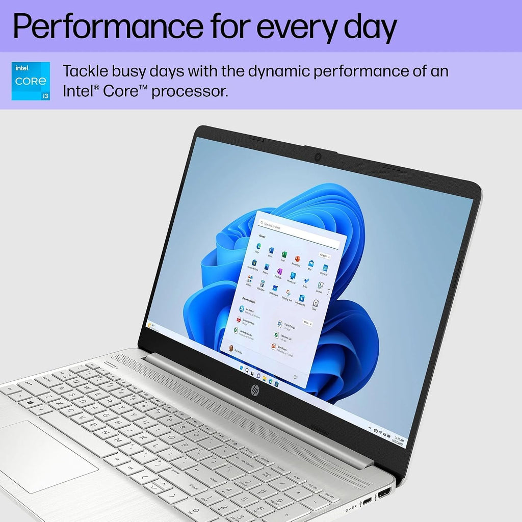 HP 15 Laptop for Business and Students (15.6' FHD, Intel 6-Core i3-1215U, 8GB RAM, 256GB SSD), Narrow-Bezel, Fingerprint Reader, 10-Hr Long Battery Life, Webcam, Numpad, HDMI, Win 11 Pro in S Mode