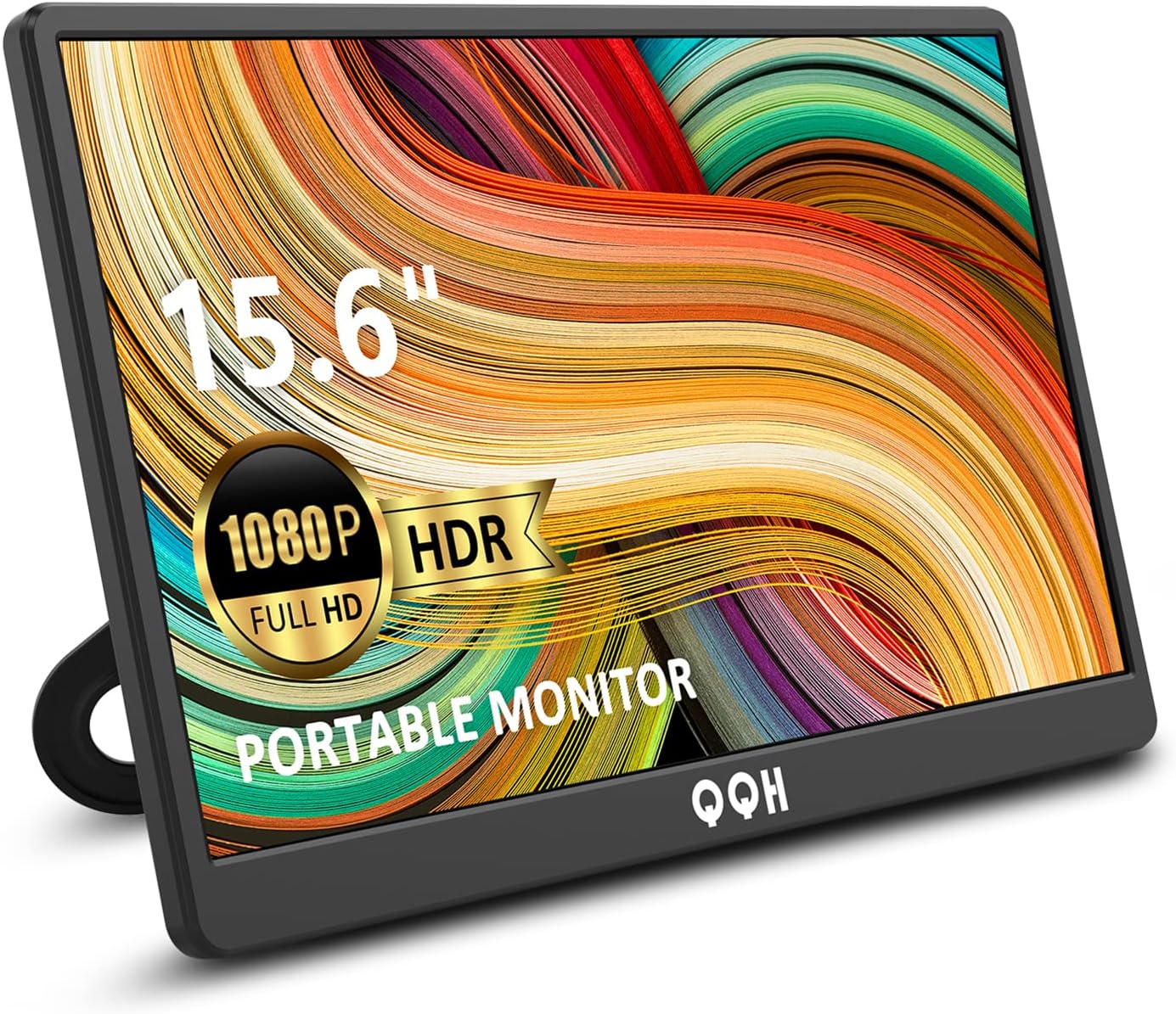 QQH Portable Monitor, 15.6' Portable Travel Monitor for Laptop 1080P FHD IPS Second Screen, USB C HDMI External Gaming Monitor Display for Computer Phone PC PS4 PS5 Xbox Switch (Z1-9)