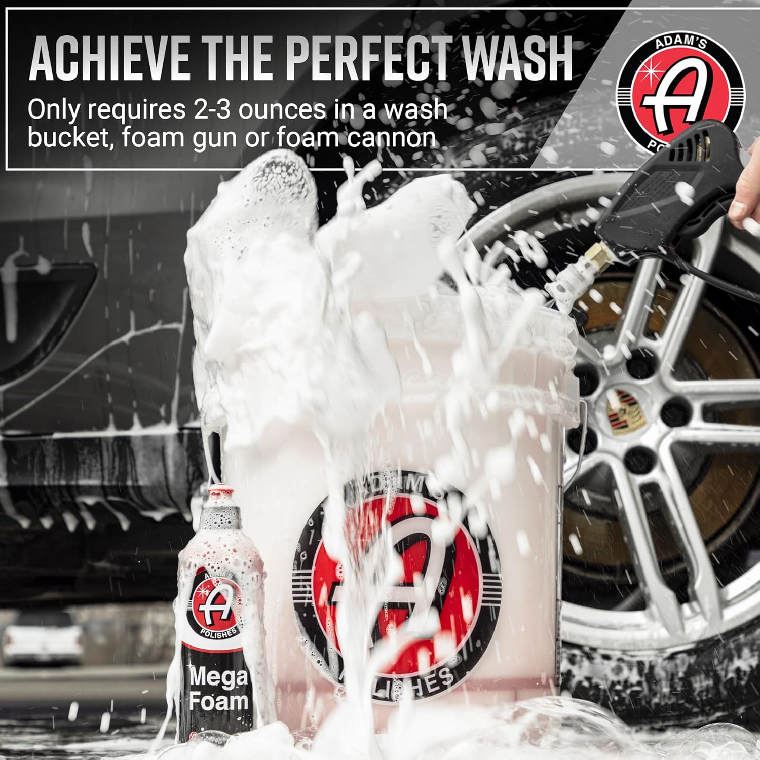 Adam's Mega Foam (5 Gallon) - pH Neutral, Ultra Concentrated for Foam Cannon, Foaming Spray Gun, or Bucket – Safe for Wax, Sealants & Ceramic Coating – High Suds Car Cleaner