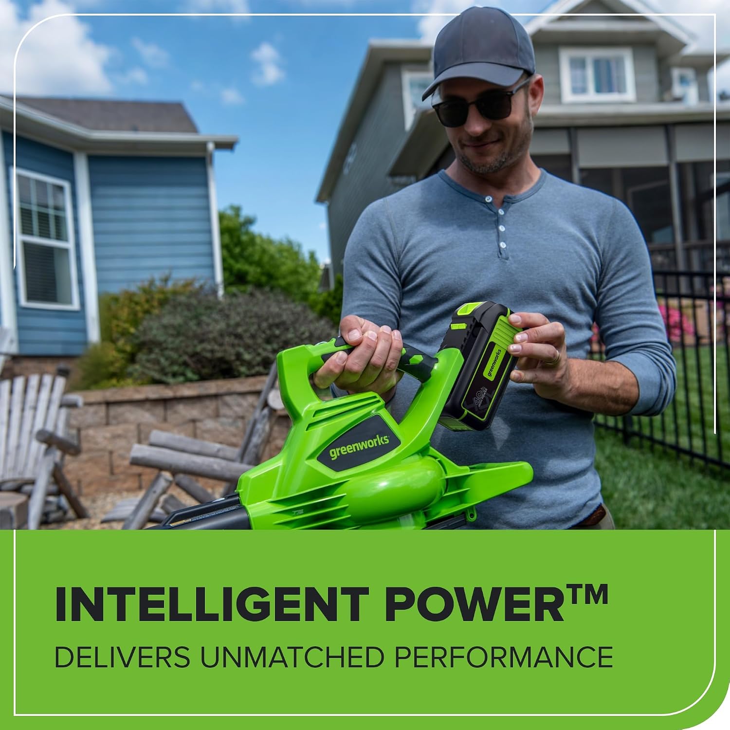 Greenworks 40V 4.0Ah Lithium-Ion High-Power Battery, Upgraded with 22% Power Boost (Genuine Battery / 75+ Compatible Tools)