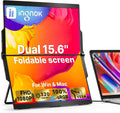 Ingnok 15.6' Dual Monitor, FHD 1080P 100% sRGB Laptop Screen Extender for Windows Mac, with 4 Speakers, 2 HDMI USB C Ports, for Office Gaming Triple Monitor