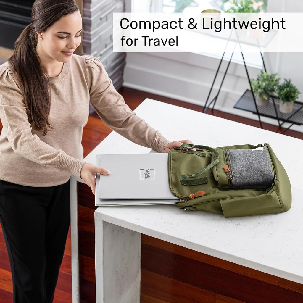 SideTrak Swivel 14' Patented Attachable Portable Monitor for Laptop | FHD TFT Laptop Dual Screen | Mac, PC & Chrome Compatible | Fits All Laptops | Powered by USB-C® or Mini HDMI (Light Silver)
