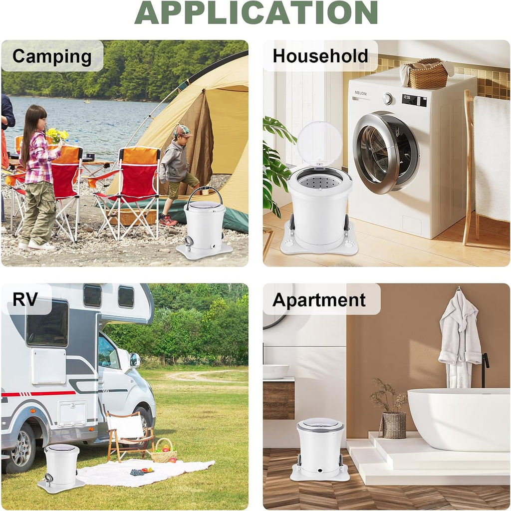 Manual Clothes Dryer Portable Mini Dryer Compact Spinner Non Electric Laundry Washing Machine for RV, Camping, School, Apartment, Dorm
