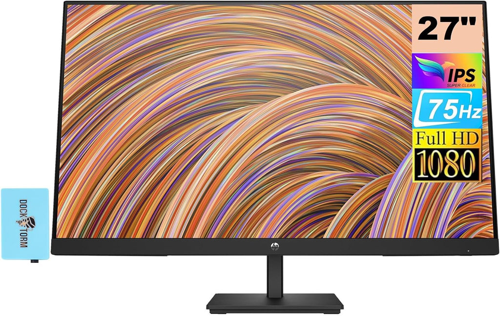 HP Series 3 Pro 27' FHD IPS Monitor with 5ms Response Time, Anti Glare, Flicker Free, VESA Mount (100 x 100 mm), Displayport, HDMI & DKZ, Black Color