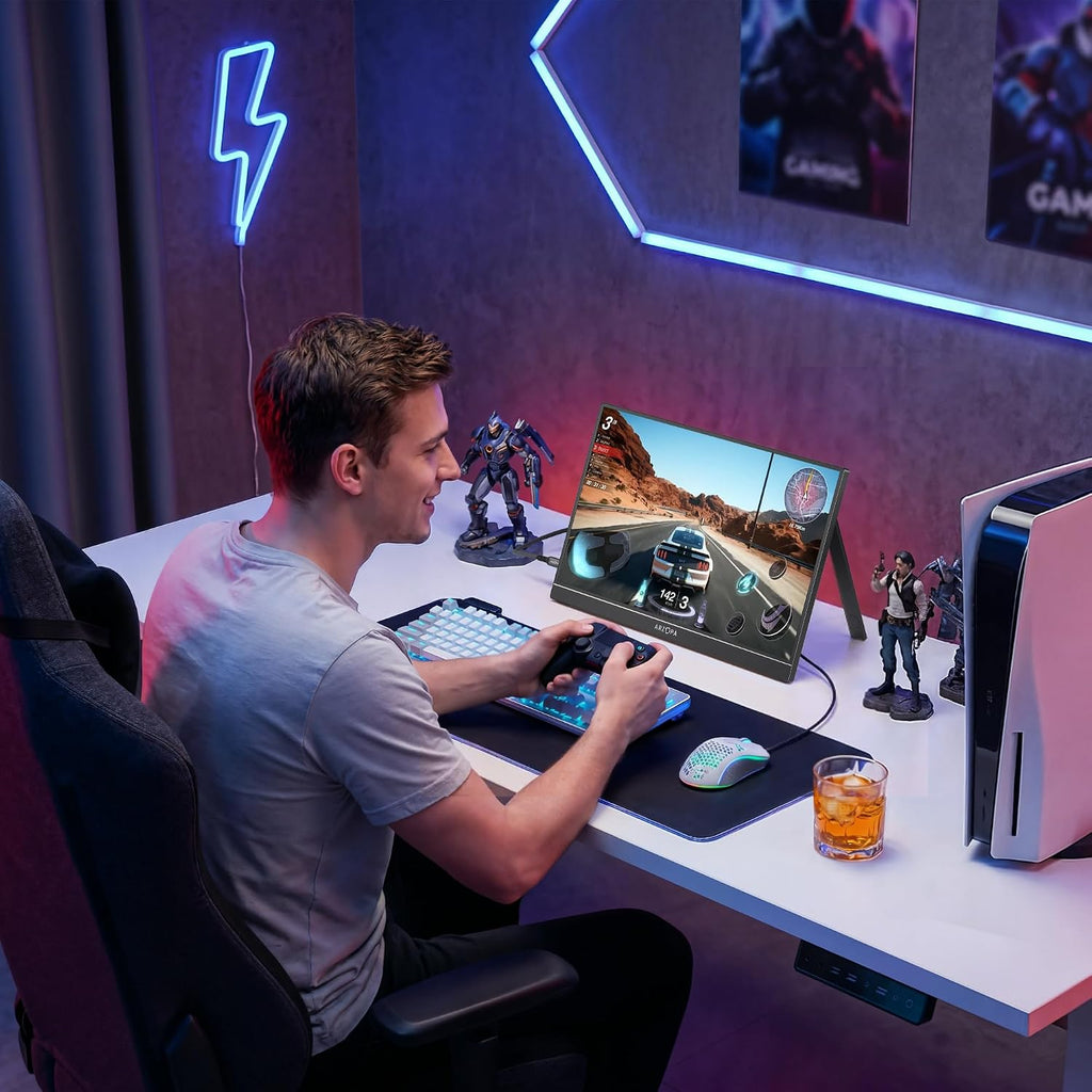 ARZOPA 16.1'' 144Hz Portable Gaming Monitor, 106% sRGB 1080P FHD Kickstand Portable Monitor with HDR, Ultra Slim, Eye Care, External Second Screen for Laptop, PC, PS5, Mac, Xbox-Z1FC