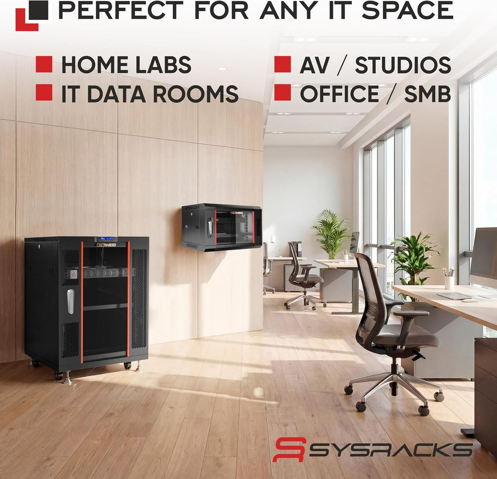 12U Server Rack Cabinet 35' Deep, Deployment-Ready Network Rack Enclosure with PDU, Fan & Shelf, Rolling IT Cabinet for Installers, AV Systems & Infrastructure