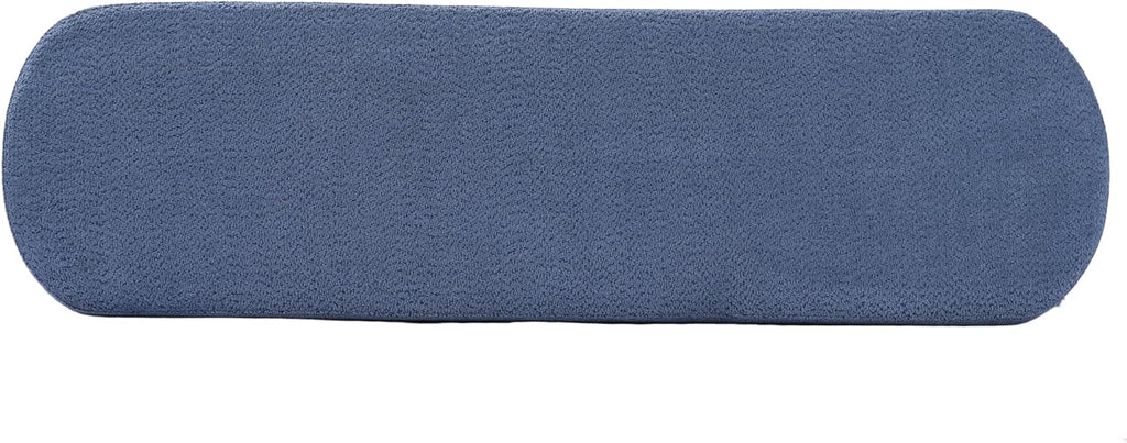 Christopher Knight Home Arden Minimalist Style Rectangular Loop Yarn Fabric Ottoman Bench, Rubberwood Frame, Entryway Bench, Living Room Sofa Extra Seat, End of Bed Footstool, Blue+Brown