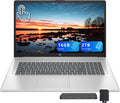 HP 17.3' HD+ Touchscreen Laptop, AMD Ryzen 5 7430U, 16GB RAM, 2TB Storage (1TB SSD+1TB Docking Station Set), AMD Radeon Graphics, Numeric Keypad, HD Webcam, Wi-Fi 6, Win 11, Silver