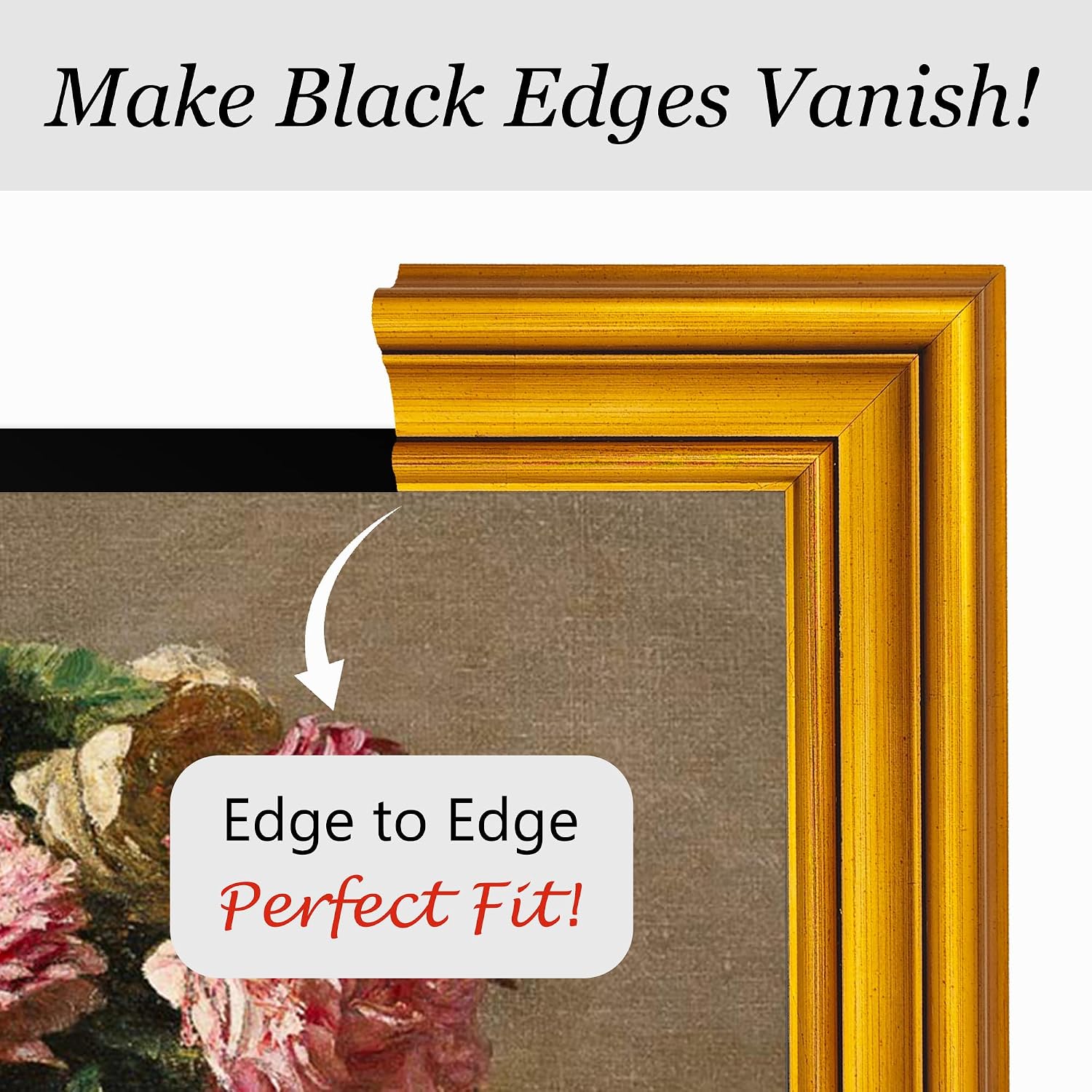 Bright Gold 43' TV frame - Compatible ONLY with Samsung The Frame TV (Fits 2021-2026 models, model codes:43LS03A/B/C/D/FA/HE)