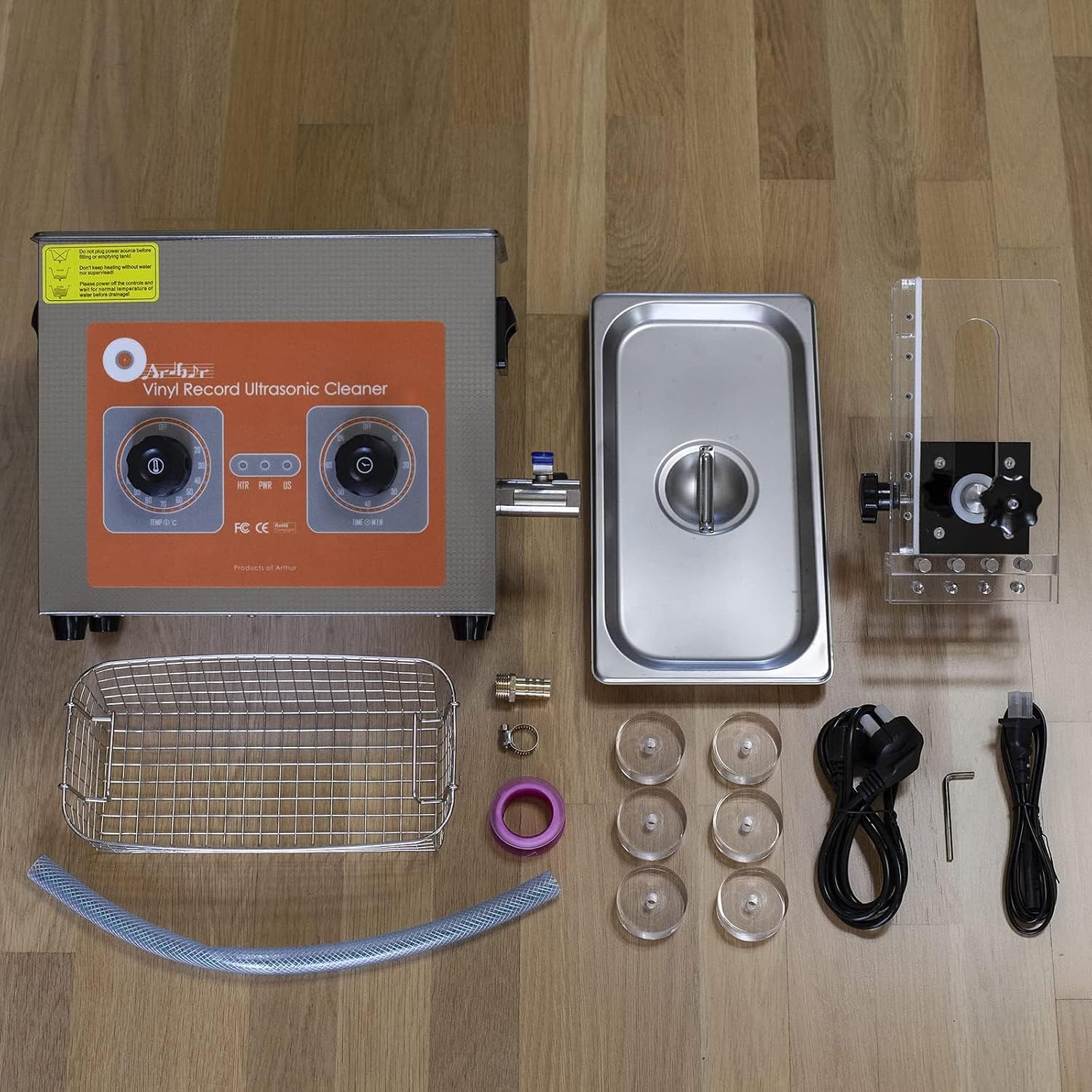 Vinyl Record Ultrasonic Cleaner,4L Ultrasonic Vinyl Record Cleaner,Ultrasonic Cleaner, Vinyl Record Washing Cleaning Machine 1-60min with Heating Function