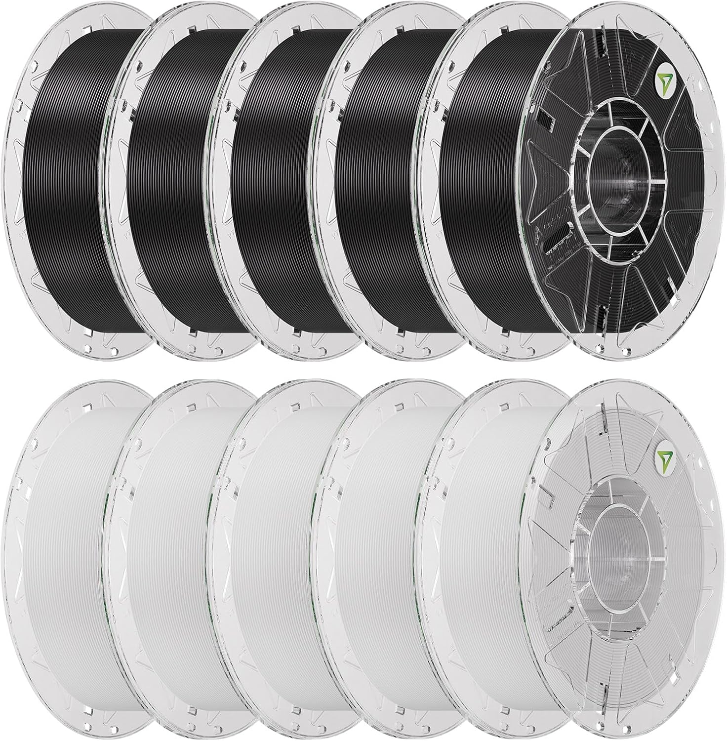 Creality Hyper PLA Filament Bundle 10KG, RFID 3D Printer Filament PLA 1.75mm for High Speed 30-600mm/s, Support CFS, Fits for Most 3D Printers (Black*5+White*5)