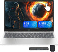 HP 15.6' FHD Touchscreen Laptop, AMD Ryzen 5 7520U, 8GB LPDDR5 RAM, 1.5TB Storage (512GB SSD+1TB Docking Station Set), AMD Radeon Graphics, Num Pad, Copilot, Long Battery Life, Wi-Fi 6, Win 11, Silver