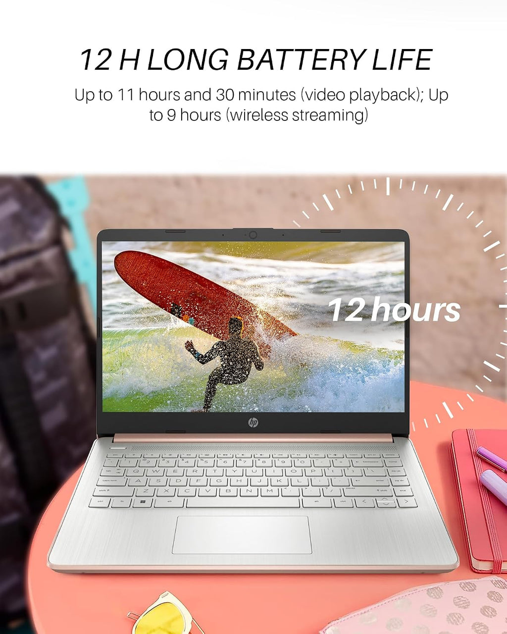 HP Stream 14 inch Laptop for Student and Business, Intel Quad-Core N4120 Processor, 16GB RAM, 64GB eMMC, 1-Year Office 365, Webcam, Long Battery Life, Slim Laptop, Wi-Fi, Win 11 S