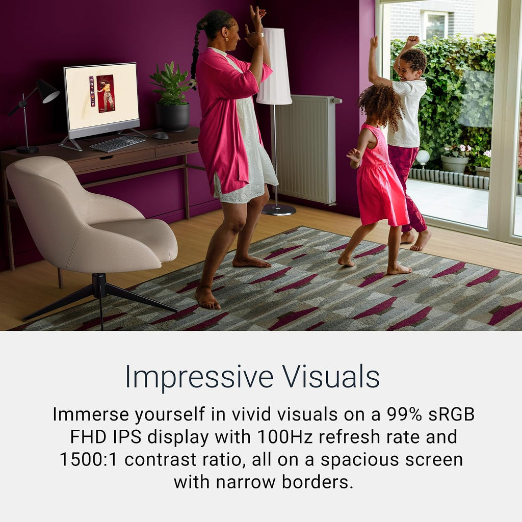 Dell 27 All-in-One Desktop ec27250-27-inch FHD (1920 x 1080) Display, Intel Core 5 Processor 120U, Intel Graphics, 16GB DDR5 RAM, 512GB SSD, Windows 11 Home, Onsite Service - White