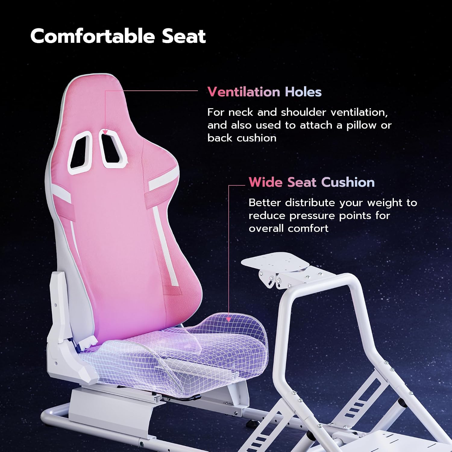 ARES WING Sim Racing Cockpit with Monitor Mount, Steering Wheel Stand with Seat, Racing Simulator Cockpit Compatible with Fanatec, Thrustmaster, Logitech, Moza Racing Games on PS5, PS4, Xbox and PC