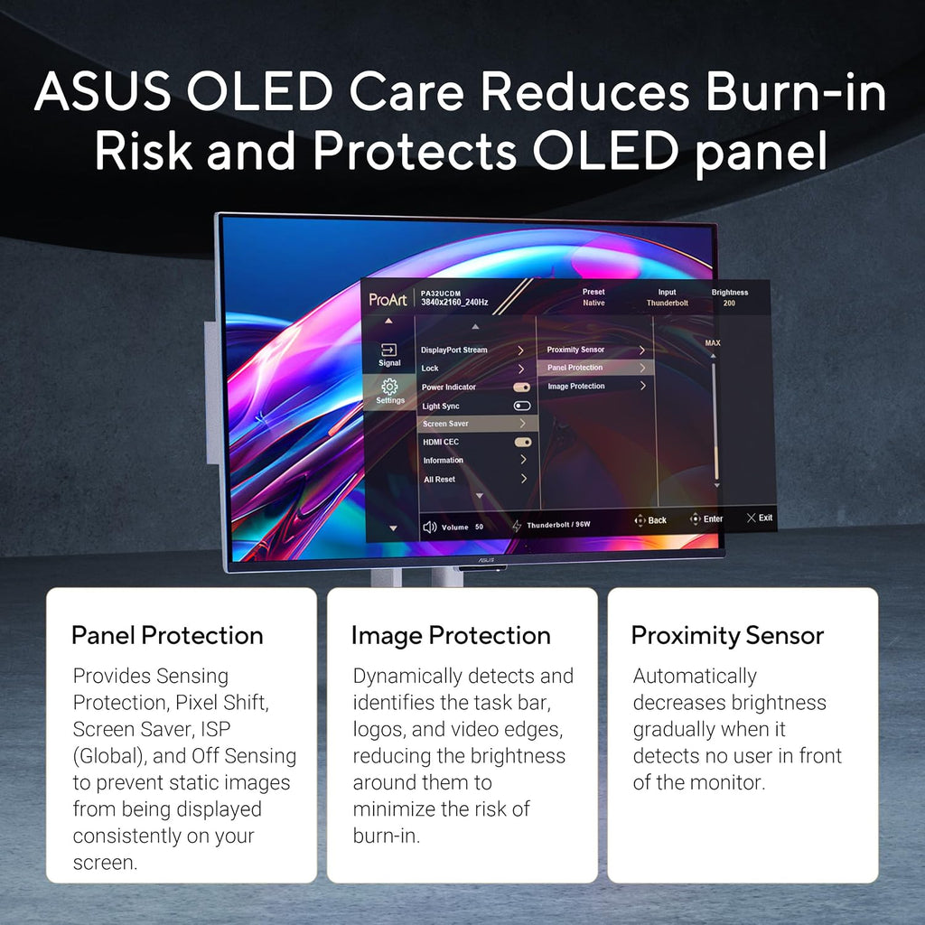 ASUS ProArt PA32UCDM Monitor 32' 4K UHD QD-OLED 240Hz 0.1ms ThunderBolt 4 PD 96W - PA32UCDM