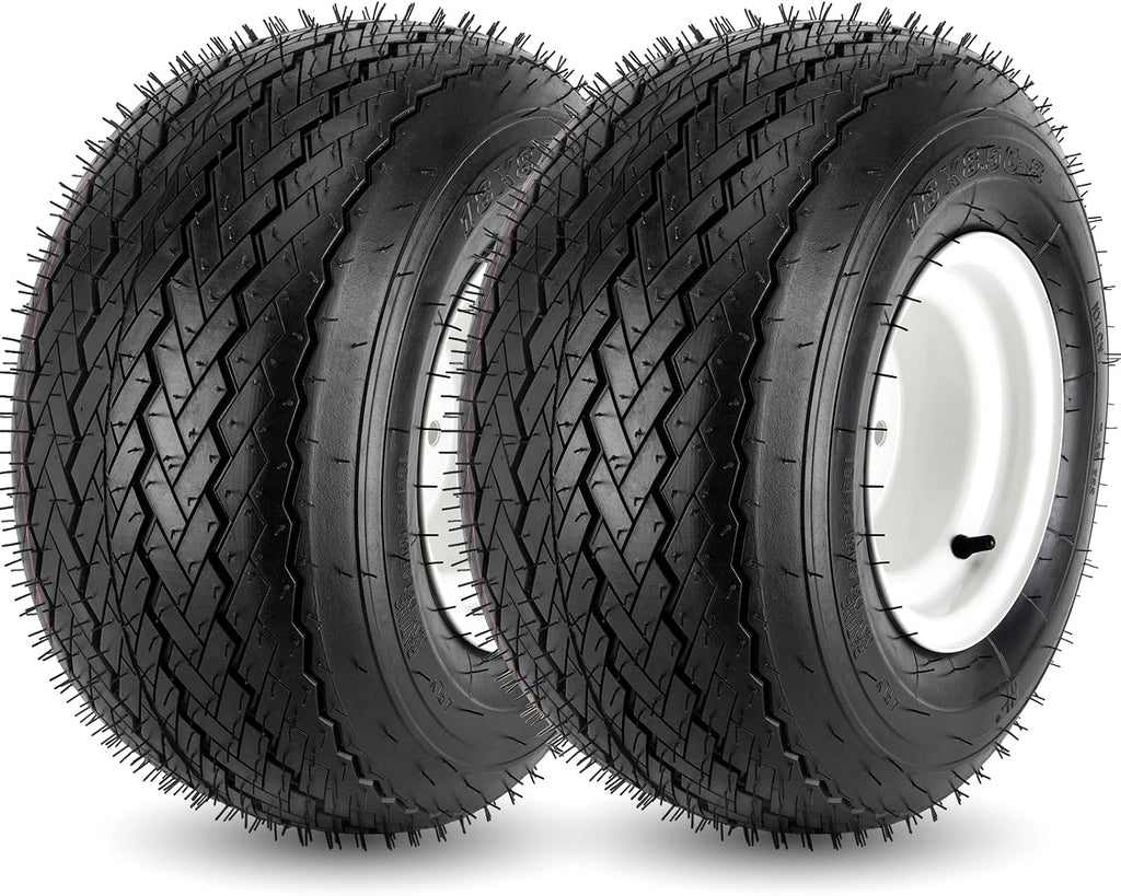 2PCS 18x8.50-8 Lawn Mower Tires with Rim, 18x8.5-8 Tire and Wheel for Riding Lawn Mowers Garden Tractor Turf Tires Golf Carts, 815lbs Capacity, 4 Ply Tubeless