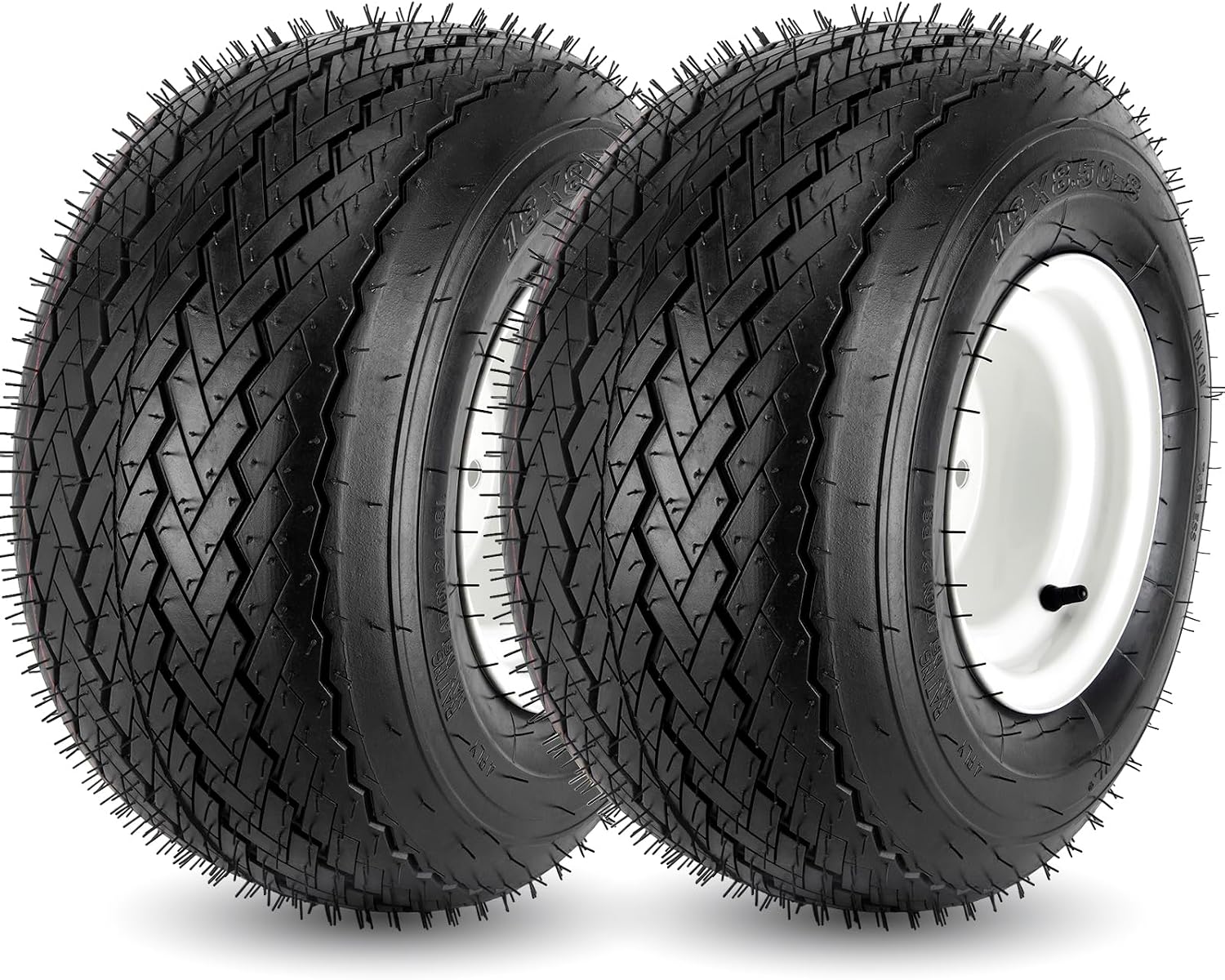 2PCS 18x8.50-8 Lawn Mower Tires with Rim, 18x8.5-8 Tire and Wheel for Riding Lawn Mowers Garden Tractor Turf Tires Golf Carts, 815lbs Capacity, 4 Ply Tubeless