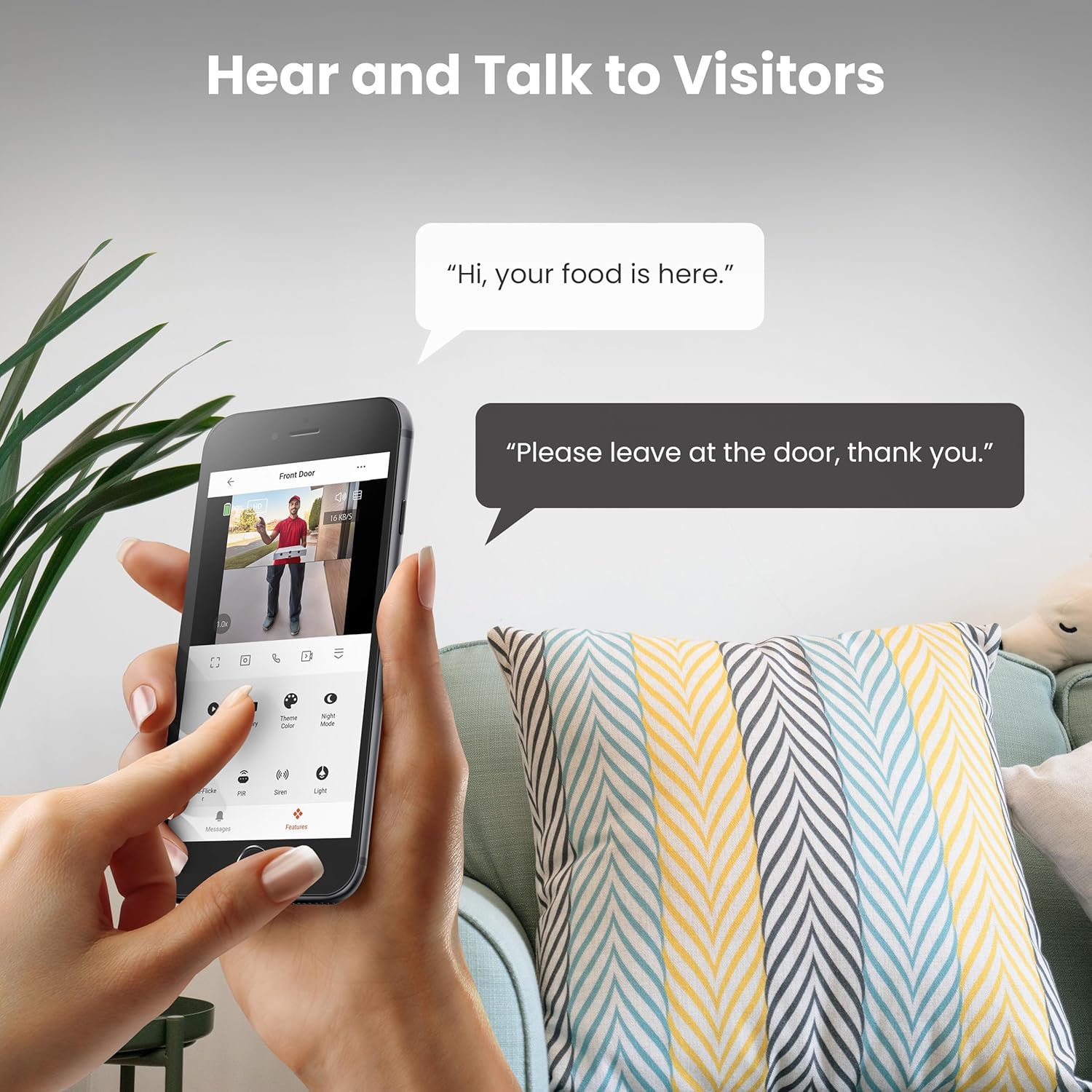 Feit Electric Smart Wireless Doorbell w/Dual-Lens 1080p HD Camera, 24/7 Local Recording, Night Vision, Voice Assistant, AI Detection for People & Packages, Includes Wireless Chime, CAM2/DOOR/WIFI/BAT