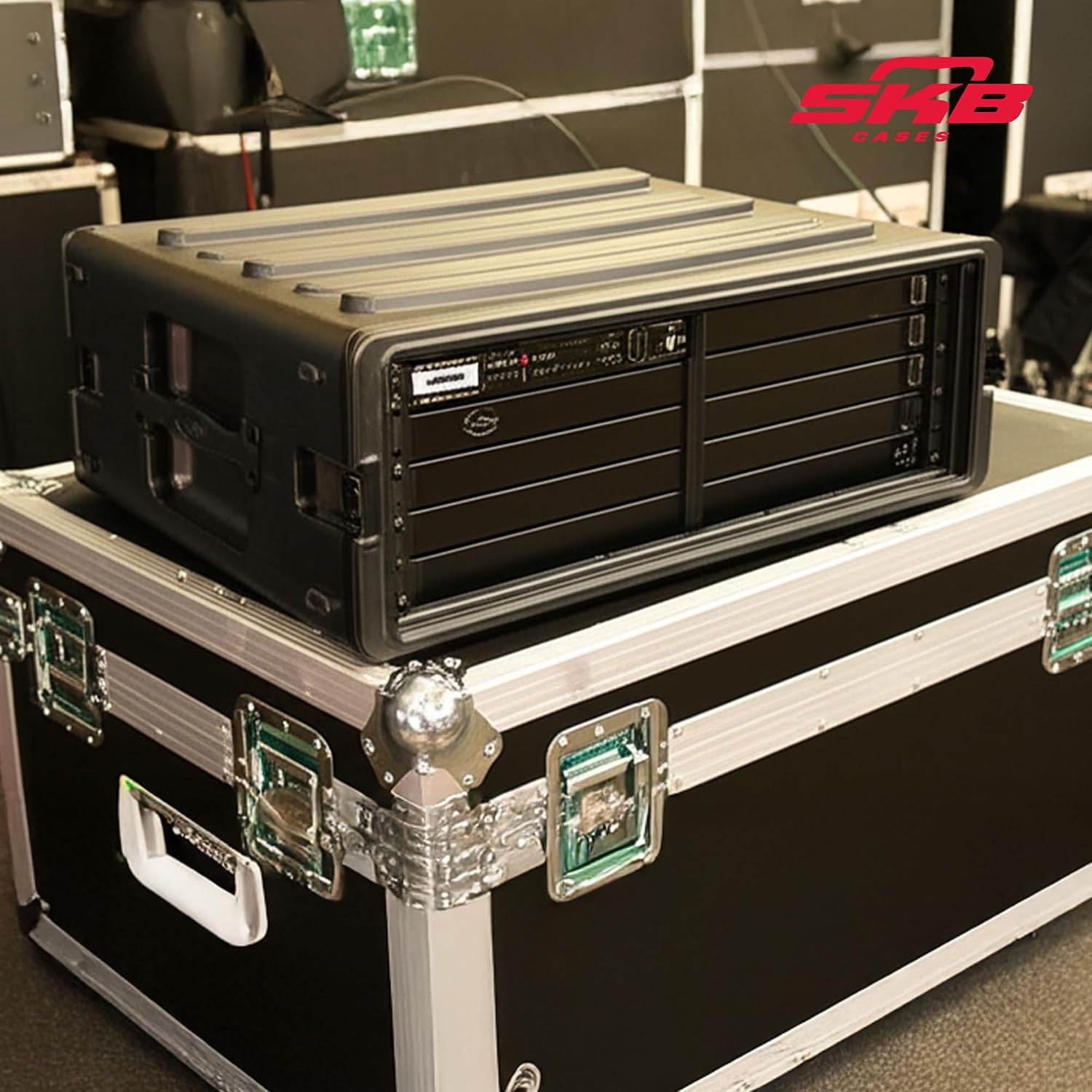 SKB 4U Roto Rack Case - Durable Polyethylene Gear Protector, Stackable, Waterproof with Twist Latches & Rubber Feet for Musicians, DJs, and A/V Equipment - Secure Transport & Storage Solution