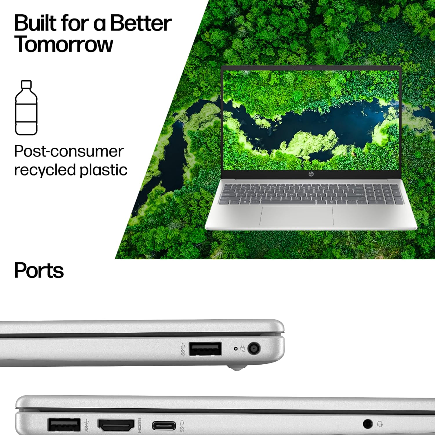 HP Laptop Computer with Office 365 for The Web, Intel 8-Core i3 Laptop, 1.5TB Storage (1TB SSD and 512GB External), 16GB RAM, 15.6' Full HD Display, Windows 11 w/o Mouse