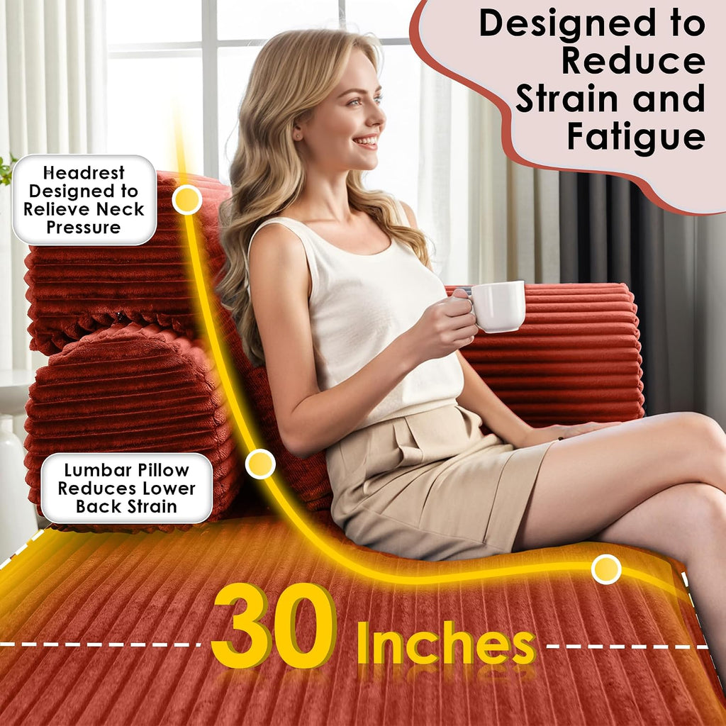 Convertible Sleeper Sofa Bed, 78.5' Corduroy Foldable Loveseat Sofa, Queen to King Size Boneless Couch Bed for Living Room | No Assembly Required | Memory Foam | Compression Sofa, Orange