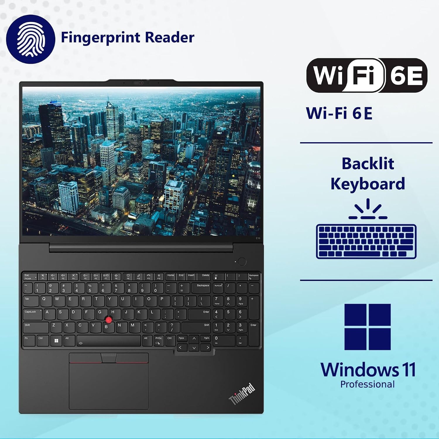 Lenovo ThinkPad E16 Gen 3 Business Laptop Computer, Intel 16-Core Ultra 7 255H (Beat i9-13900H), 16GB DDR5 RAM, 1TB PCIe SSD, 16' FHD+, WiFi 6E, BT 5.3, Webcam, Numeric Keypad, Windows11 Pro (Renewed