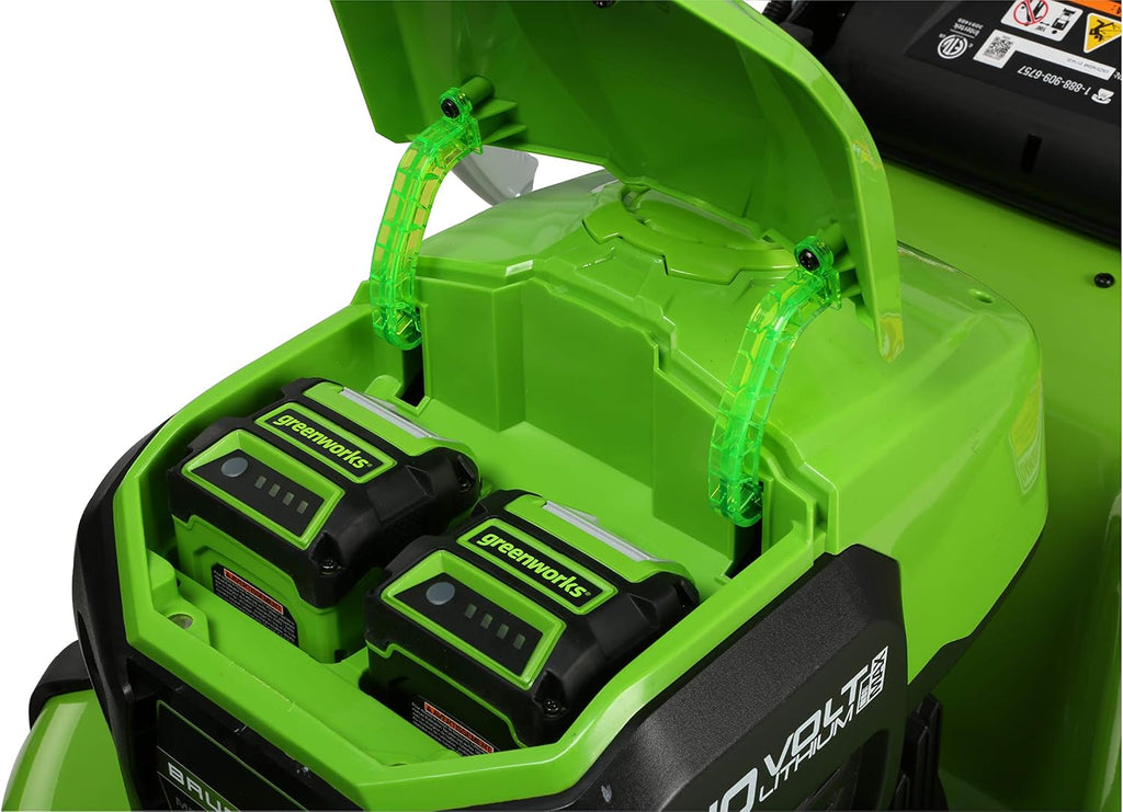 Greenworks 40V 21' Cordless Brushless Push Mower, 4.0Ah + 2.0Ah USB Batteries and Charger Included