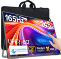UPERFECT QLED Portable Monitor Touchscreen 24.5'' 165Hz Gaming Monitor 2K 125% sRGB 2000:1, FreeSync 0.1ms, Built-in 180° Adjustable Stand/VESA, USB-C HDMI Second Screen for Laptop PC Game Console