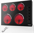 Upgraded 30 Inch Electric Cooktop 5 Burners - Powerful 8600W Built-in(29.13'x19.3') Electrical Stovetop, Electric Burner 30 In Knob Control, 99 MinsTimer, Safety Lock, 220-240V Hard Wire