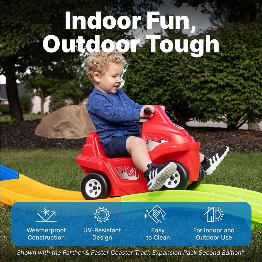 Step2 Up & Down Roller Coaster Kids Ride On Toy, Push Car, Indoor/Outdoor Playset, Made of Durable Plastic, Max Weight 50 lbs., For Toddlers 2-5 Years Old, Multicolor