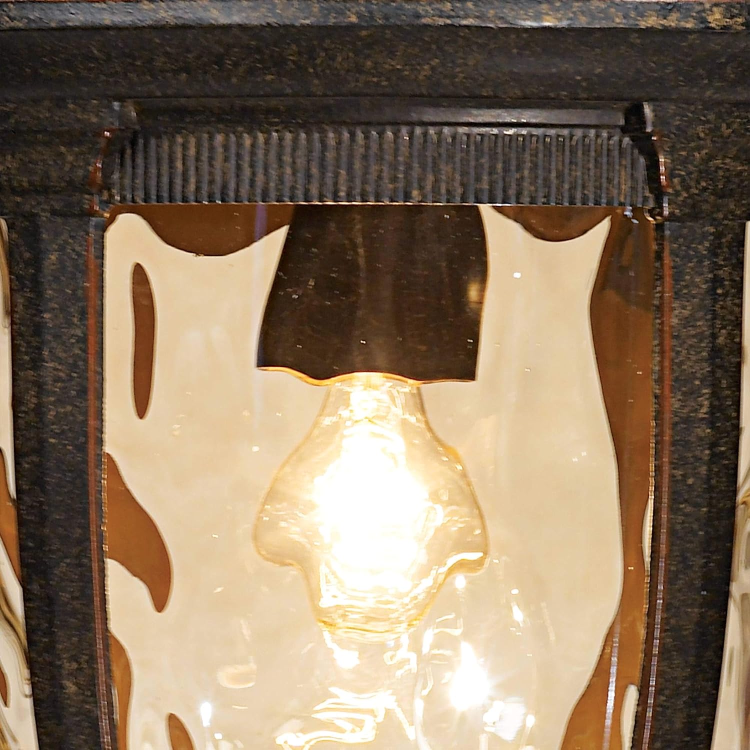 John Timberland Bellagio European Outdoor Ceiling Light Hanging Bronze Brown 18' Champagne Hammered Glass Damp Rated for Exterior House Porch Patio Outside Deck Garage Front Door Garden Home