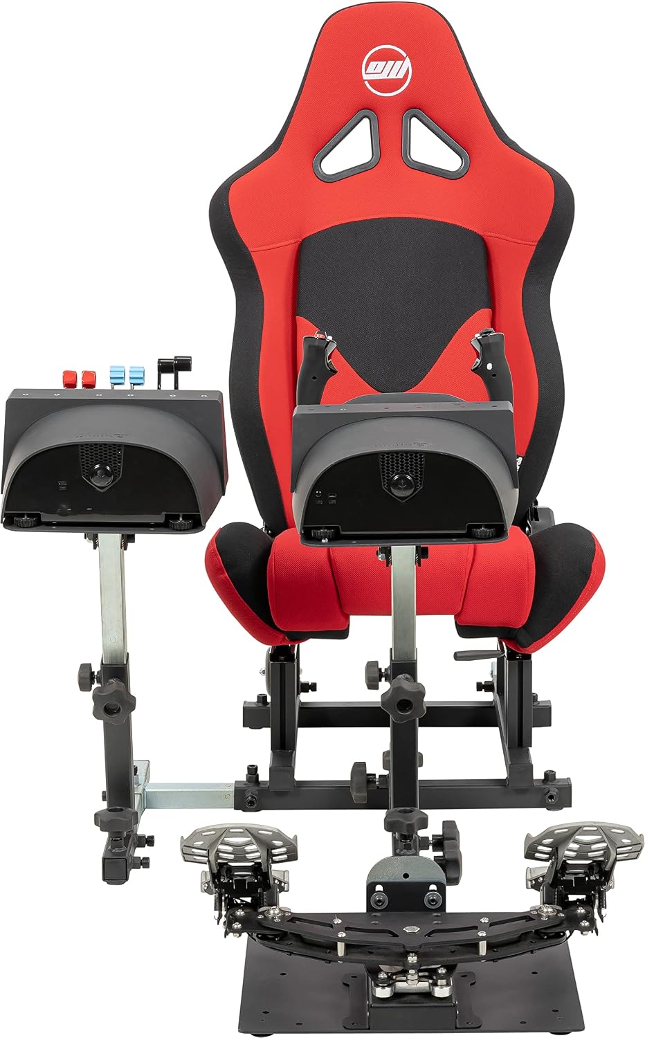 SimFab Modular Flight Simulator Pit For General, Civil and Commercial Aviation, MSFS Edition, Compatible With Logitech, Honeycomb, Turtle Beach, CH Products (Red)