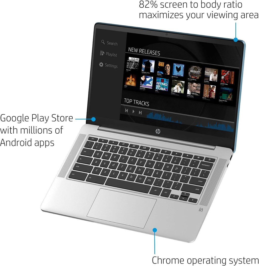 HP Chromebook 14-inch FHD Laptop, Intel Celeron N4000, 4 GB RAM, 32 GB eMMC, Chrome (14a-na0090nr, Forest Teal)