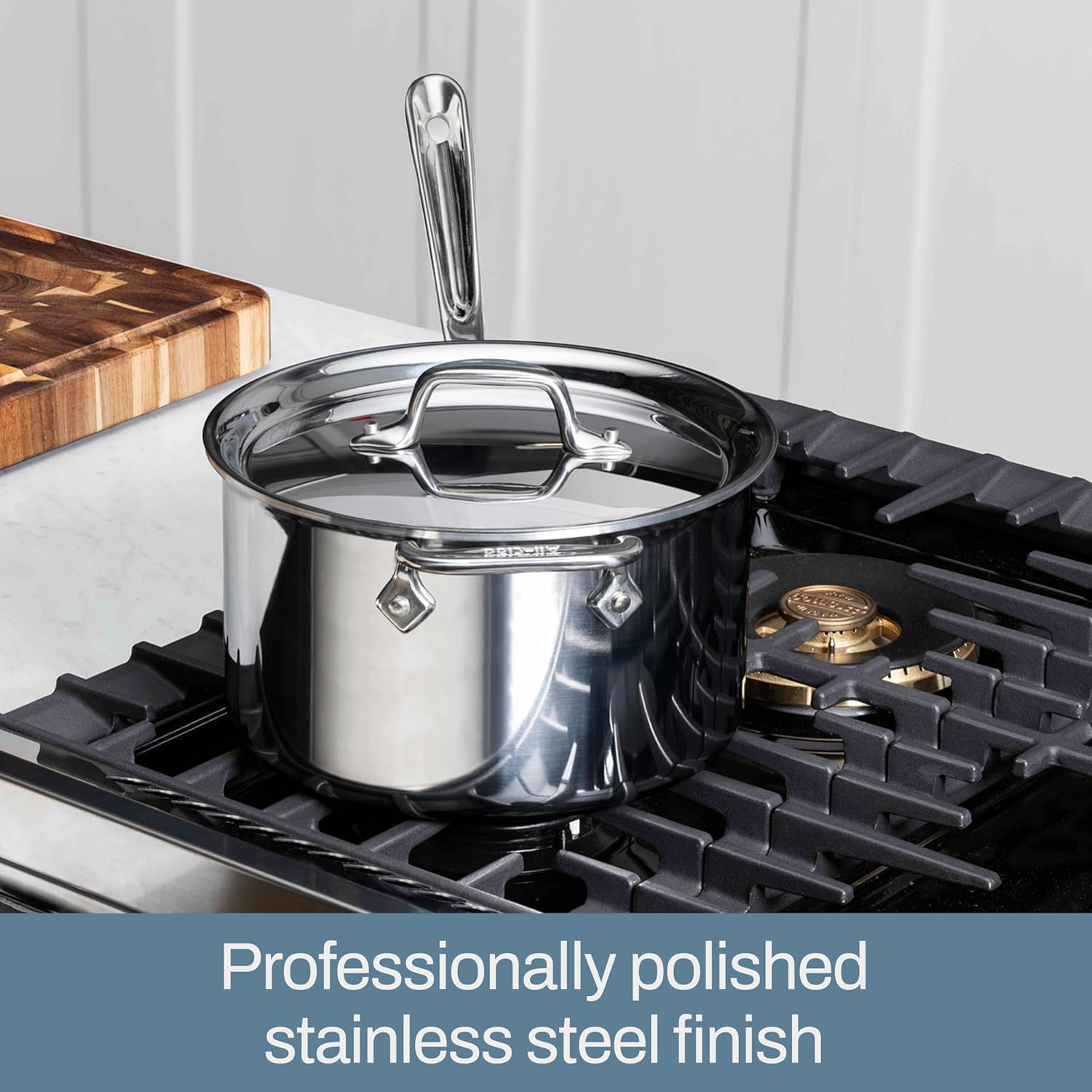 All-Clad D3 Stainless Steel 4 Quart Sauce Pan Covered- Made in the USA- The Original Bonded Professional Cookware- Oven Safe & Induction Compatible