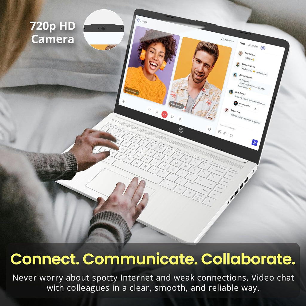 HP Flagship 14' HD Laptop with 1 Year Office 365 | 16GB RAM | 1.22TB Storage(64GB EMMC & 160GB Docking Station Set & 1TB Cloud Storage) | Intel 4-Core Processor | Webcam | Win 11s | White
