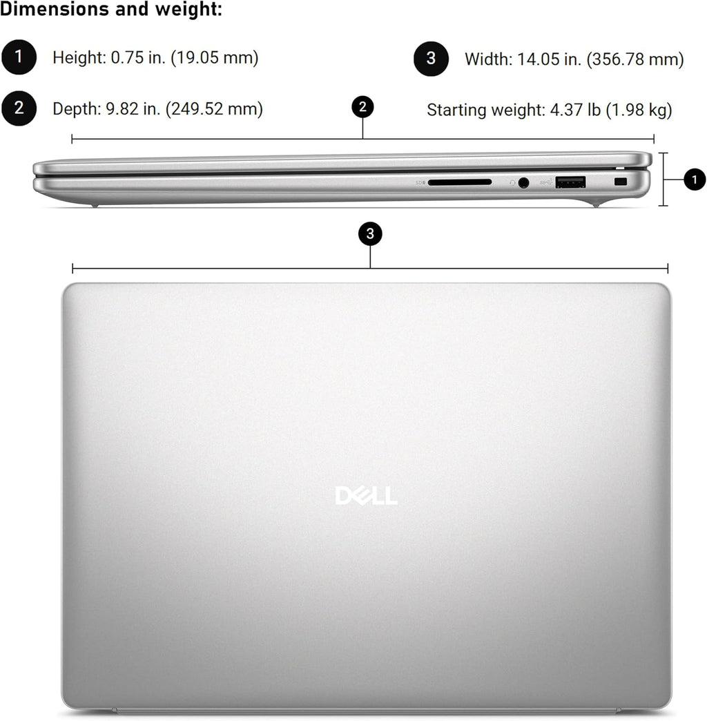 Dell 16 Laptop Computer, Intel Core 7 150U Processor, 16' FHD+ IPS Touchscreen Anti-Glare Display, 32GB DDR5 RAM, 1TB PCIe SSD, WiFi 6E, Bluetooth 5.3, Backlit Keyboard, Windows 11 Home