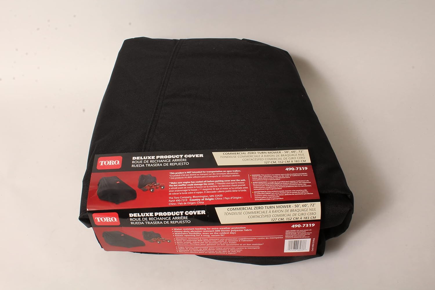 Genuine Toro OEM 490-7319 Weather-Resistant Heavy Duty Deluxe Polyester Fabric Cover for 48in - 72in Titan HD Z-Master Commercial Z-Turn Radius Riding Lawn Mowers, Black