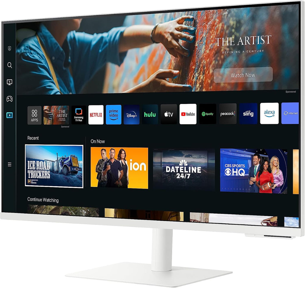 Samsung 32-Inch M70C Series UHD Smart Computer Monitor w/Streaming TV, Gaming Hub, Adjustable Stand, Remote PC Access, Slimfit Camera, Multiple Ports, Mobile Connectivity, LS32CM703UNXZA, White