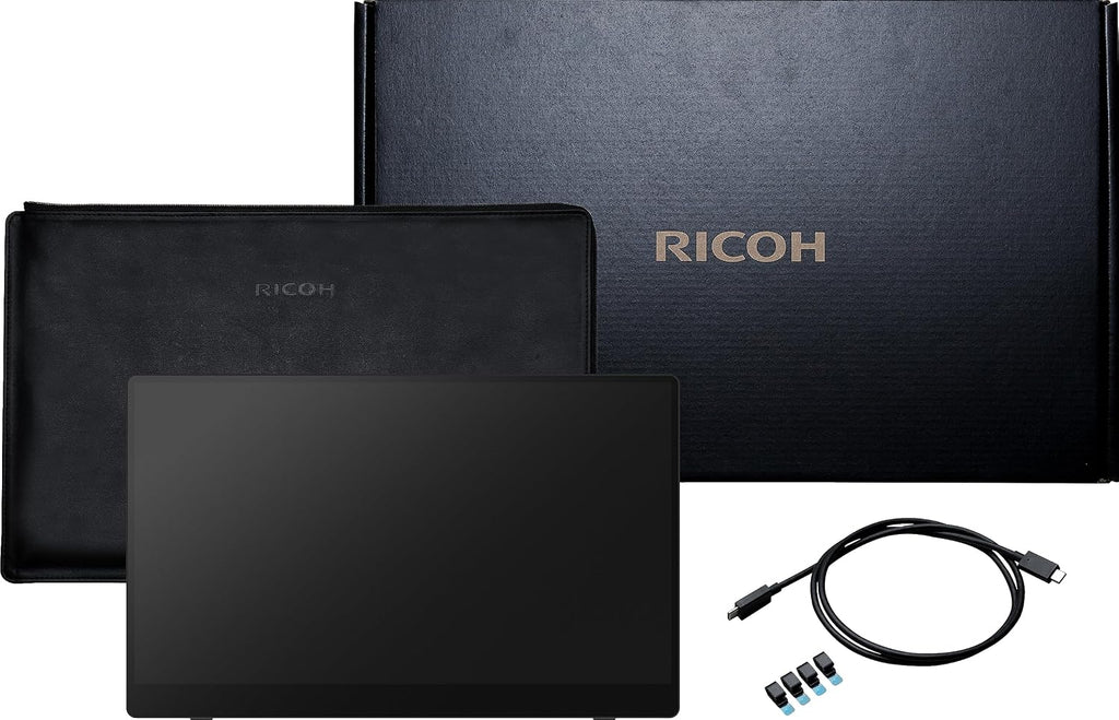 Ricoh 150BW Portable 15.6' Vivid OLED 350nit Lightweight Display Monitor and Touchscreen w/Dual Speakers, Wireless with Multicasting, Battery Powered - for Laptop, Desktop, Mac, PC