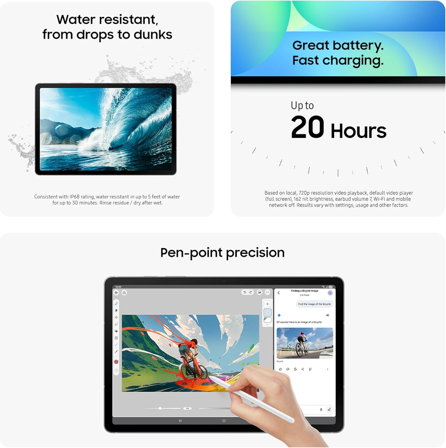Samsung Galaxy Tab S10 FE 128GB WiFi Android Tablet + Book Cover Keyboard Slim, Large Display, Long Battery Life, Powerful Processor, S Pen, US Version, 2025, 2 Yr Manufacturer Warranty, Blue