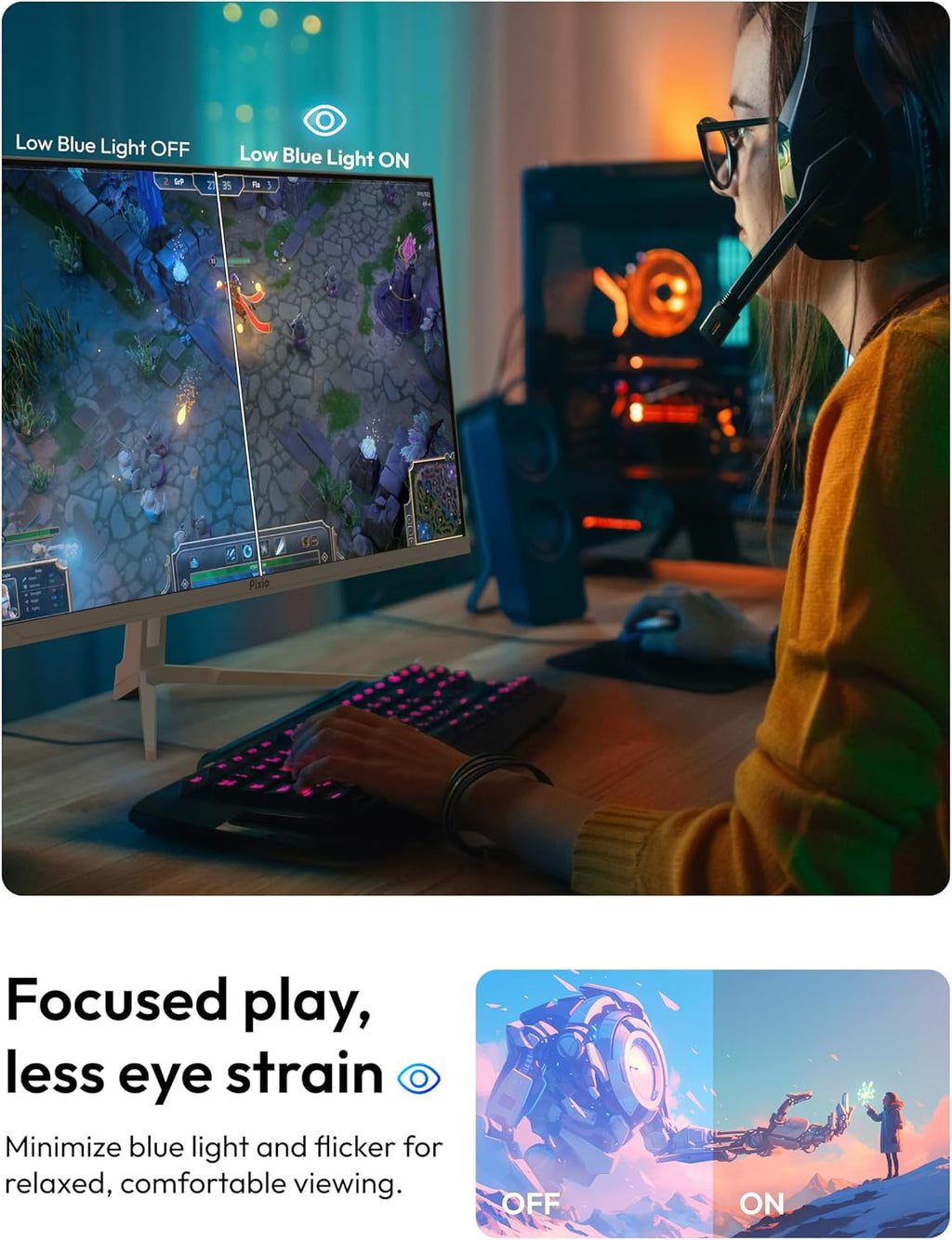 Pixio PX279 Wave Blue 27 inch 240Hz Refresh Rate FHD 1080p Resolution Fast IPS Panel 1ms GTG Response Time Gaming Monitor with Adaptive Sync