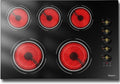 Upgraded 30 Electric Cooktop - 8600W High Power 5 Burners Electric Stove, Built-in 30 Inches Ceramic Stove Top Knob and Touch, Timer, Safety Lock, Timer, 220-240V Hard Wired (No Plug)
